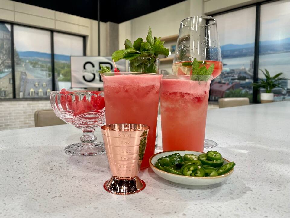 Trois cocktails au melon d’eau 