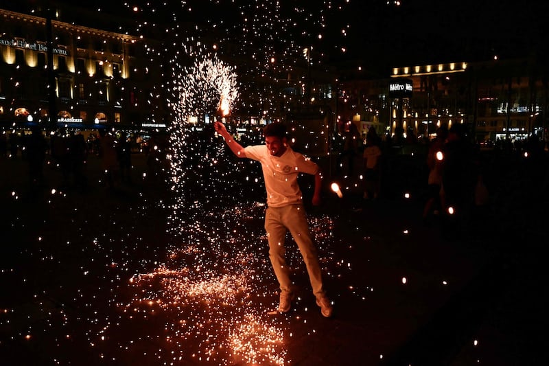 PSG Fans Celebrating Ligue 1 Title