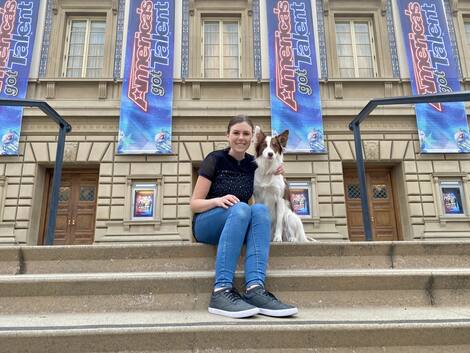 Alexandra Cote traveled to California with her dog Tesla for prowess.