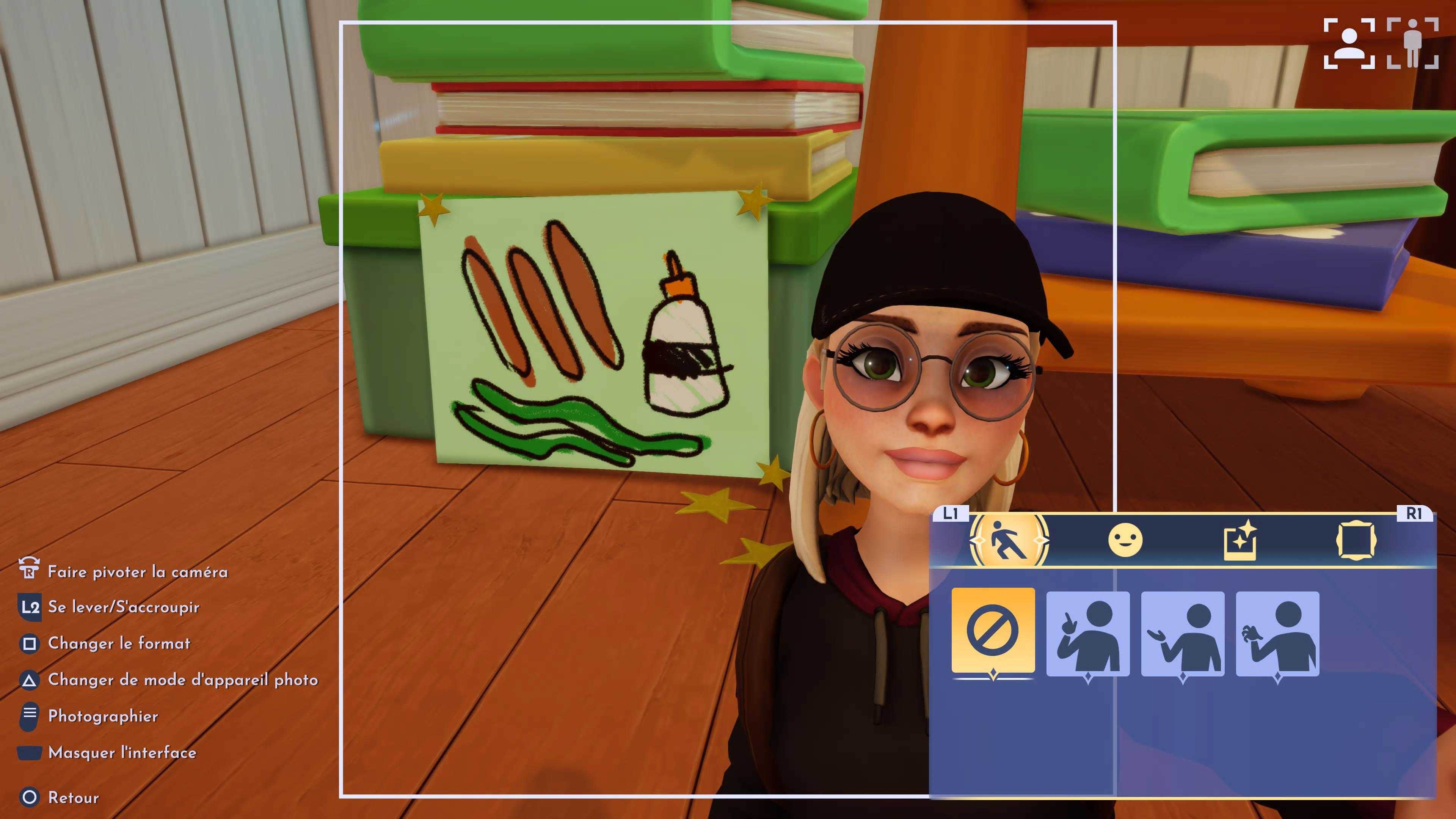 A drawing made by Bonnie.  The stars are at the corners of the paper.