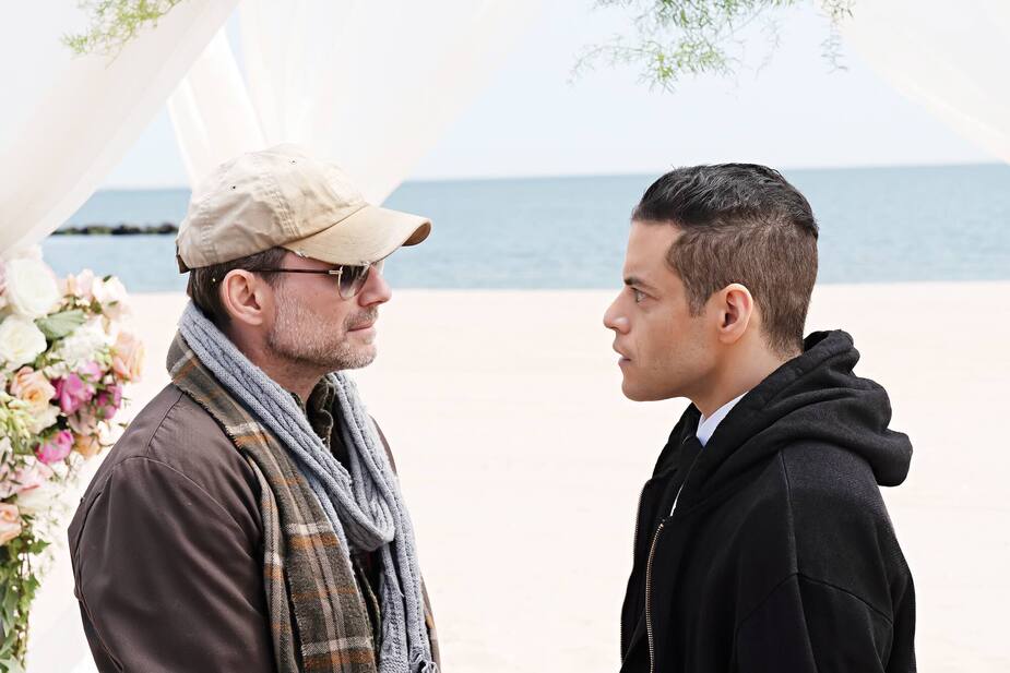 Mr. Robot et Elliot (Christian Slater et Rami Malek) se font face une dernière fois.