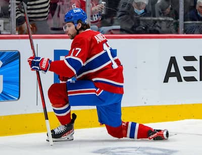(17) Josh Anderson (MTL) during the first period of the Maple Leafs vs. Montreal Canadiens at the Belle de Montréal Center on February 21, 2022 BEN PELOSSE / LE JOURNAL DE MONTRÉAL