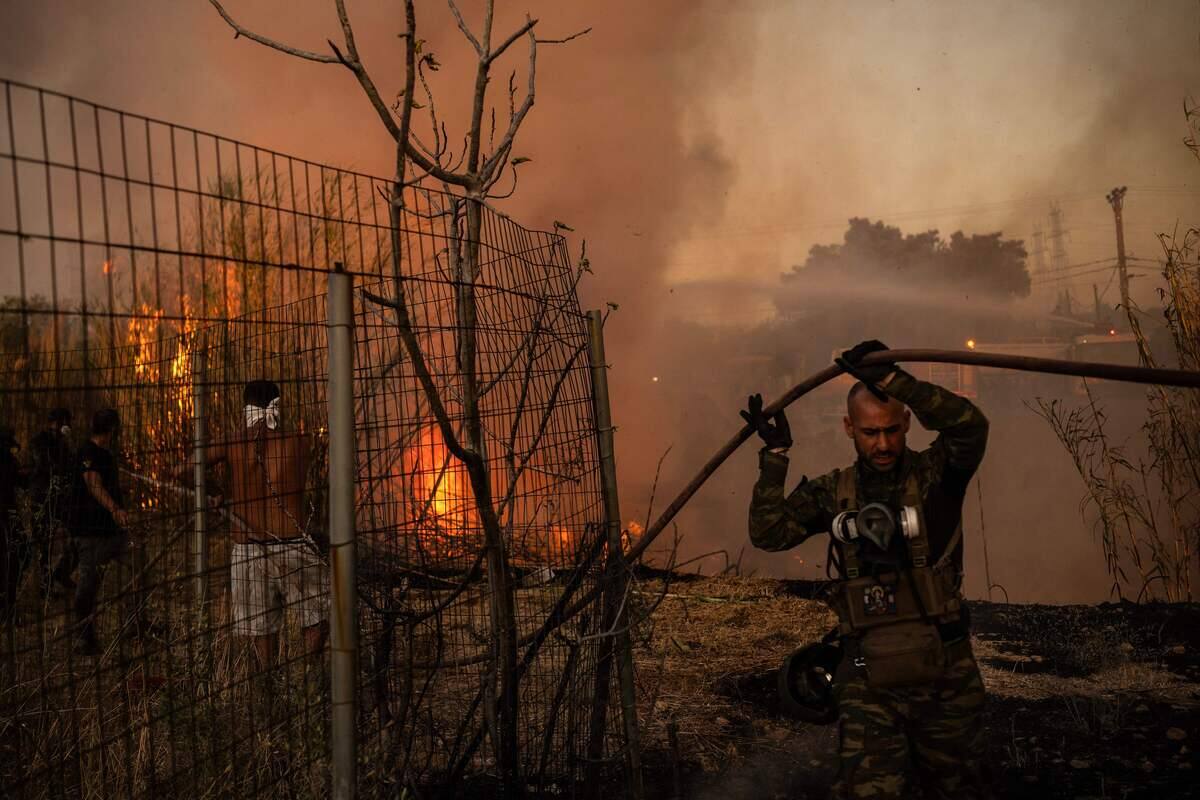 EN FOTOS | Incendios en Grecia: los bomberos avanzan, se encuentra el cuerpo en una fábrica carbonizada