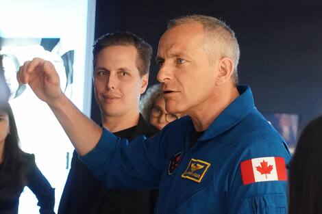 Co-founder and Creative Director of Felix & Paul Studios, Félix Lajeunesse, with astronaut David Saint-Jacques.
