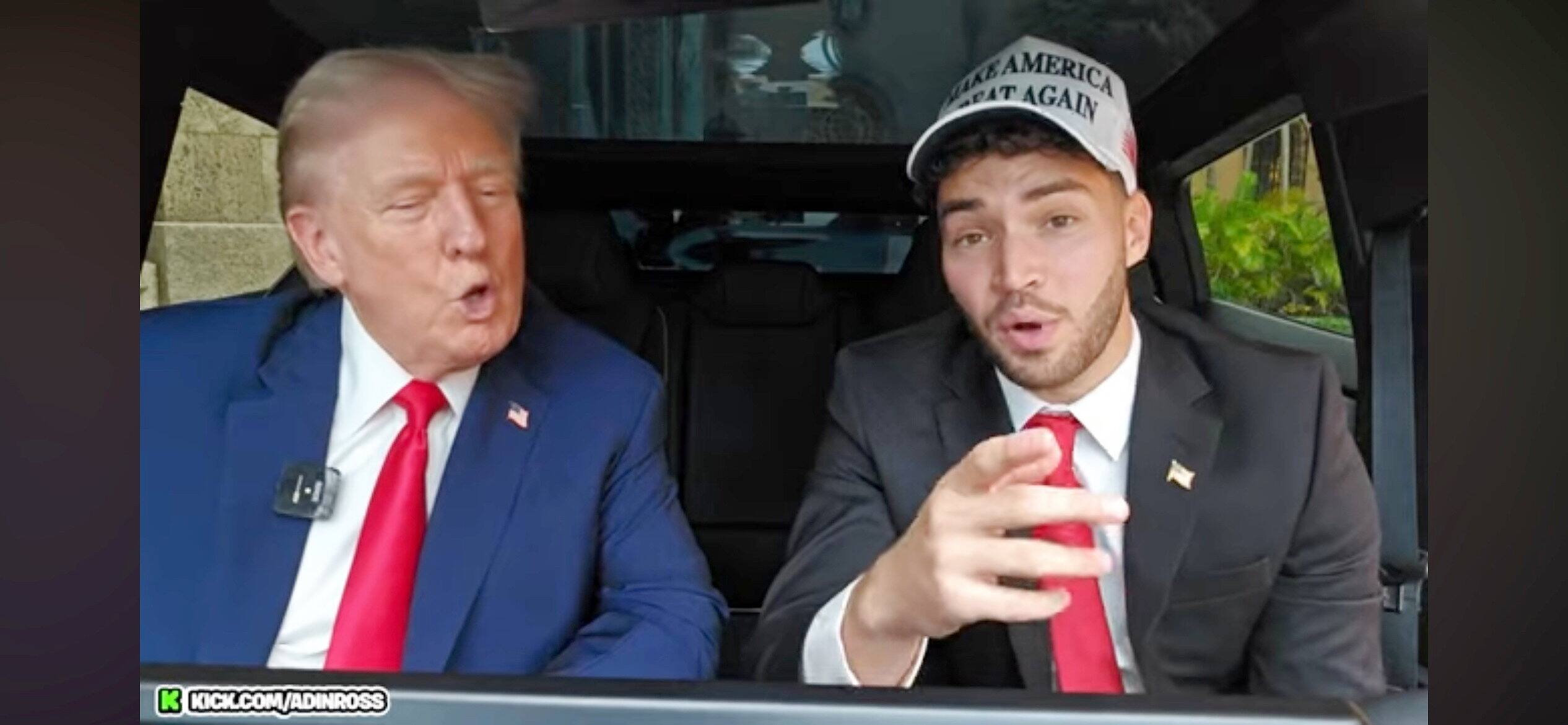 Captura de pantalla de YouTube Trump en una entrevista con la influencia web estadounidense Adin Ross