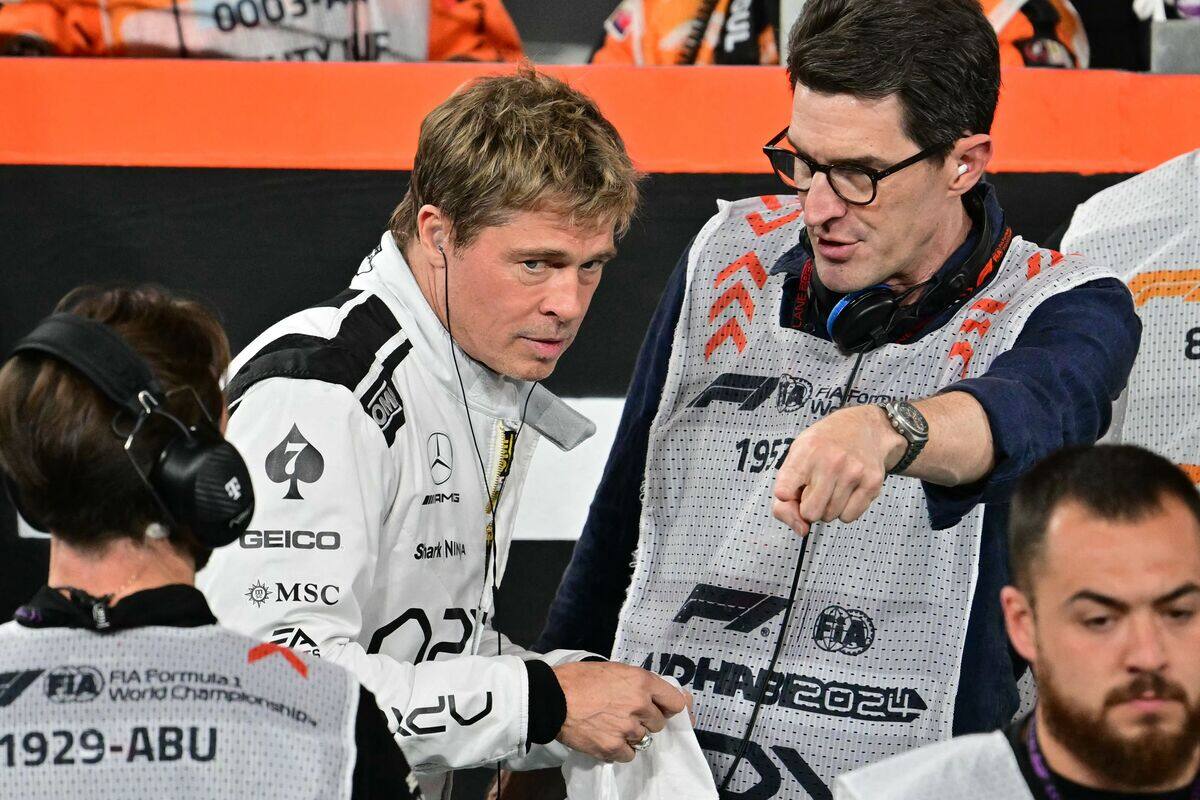 [EN PHOTOS]  Brad Pitt causa sensación en el Gran Premio de Abu Dabi mientras filma la película “F1”