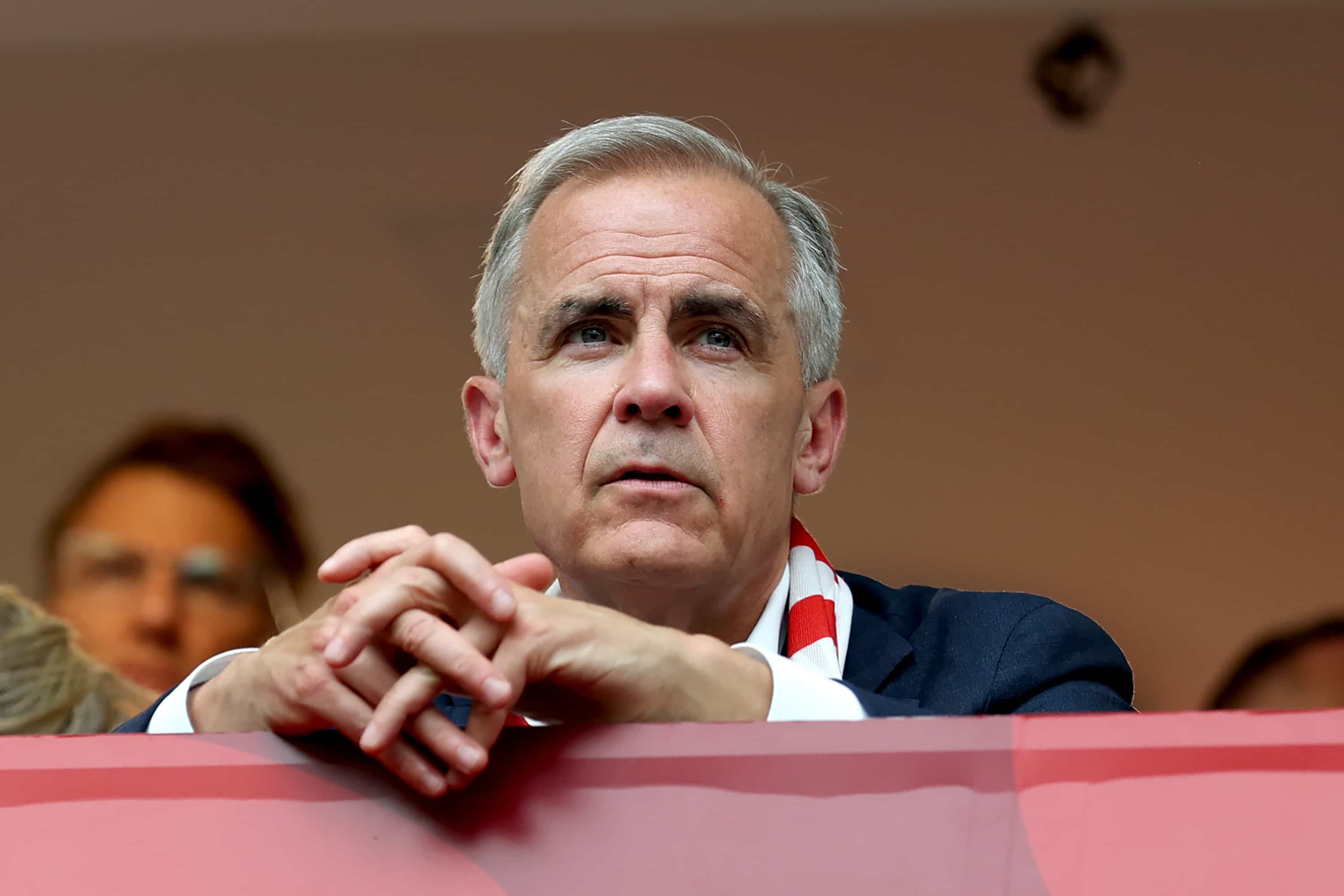 Mark Carney lors de la partie entre la Suisse et le Canada le 24 juin 2026 à Vancouver.