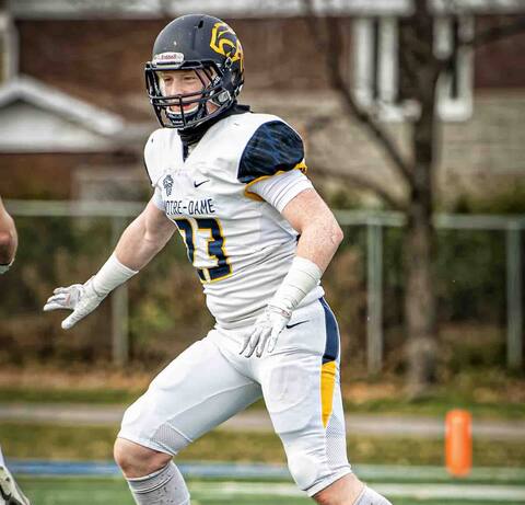 William Naud (23) would have been a very important piece in the CNDF's defense if the season had not been canceled. The coaches wanted to use his versatility.