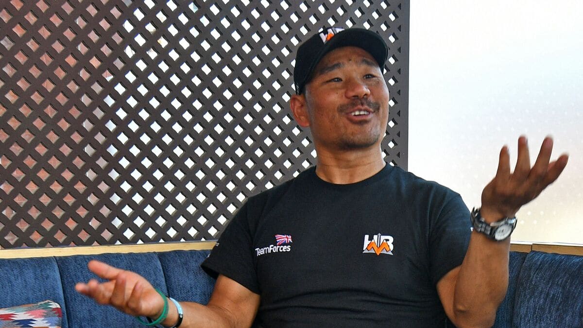 A double-legged Gurkha soldier on Mount Everest A double-legged Gurkha soldier on Mount Everest