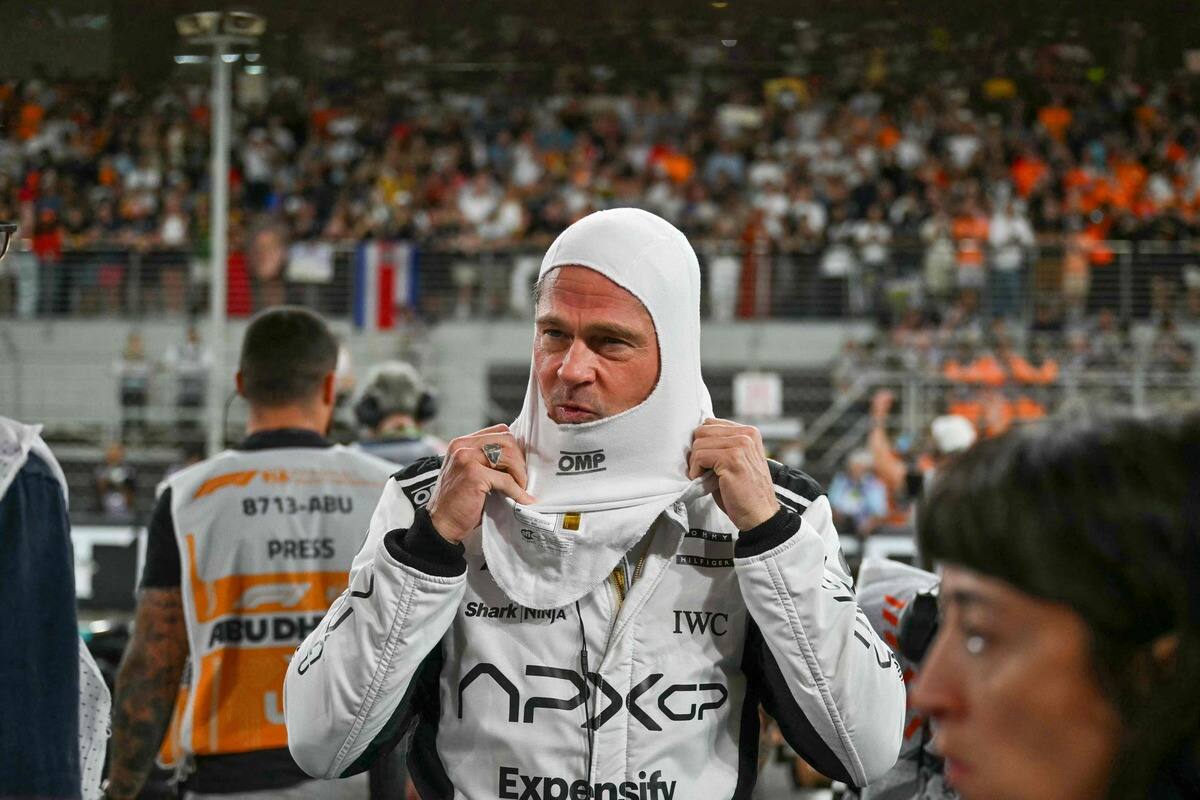 [EN PHOTOS]  Brad Pitt causa sensación en el Gran Premio de Abu Dabi mientras filma la película “F1”