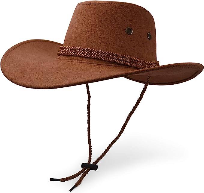 Chapeau Cowboy Orange en Velours pour Adulte | Accessoire Déguisement