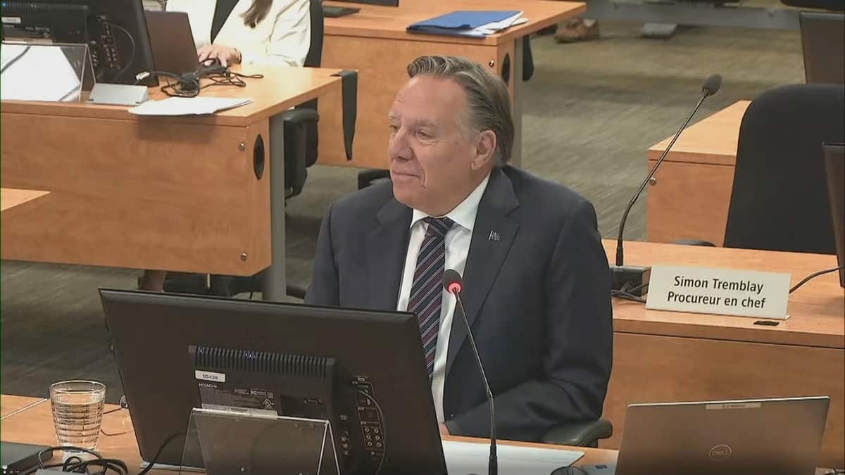 Screenshot of Quebec Premier Francois Legault during his testimony to the Galland Commission regarding the SAAQclic fiasco in Montreal, Tuesday, September 2, 2025. SCREENSHOT/TVA NOUVELLES/AGENCE QMI