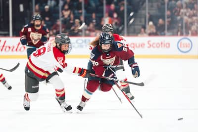 Natalie Mlynkova durante uma partida contra o Charge d'Ottawa em janeiro.