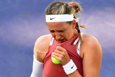 Victoria Azarenka burst into tears between two exchanges on Tuesday once morest Elena Rybakina.