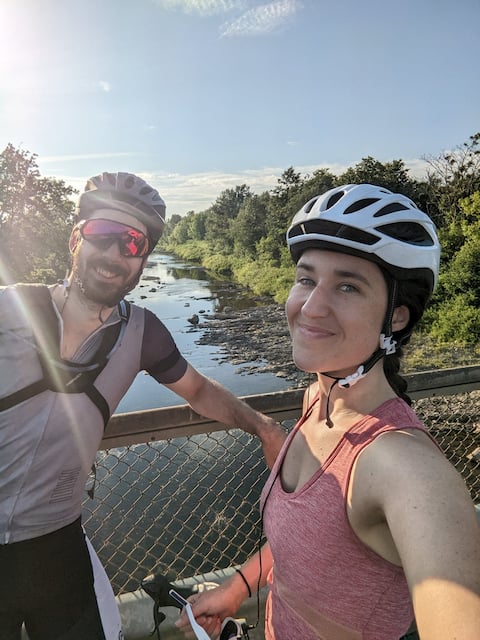 An hour and a half before the incident, Cynthia Margot and her husband William Tremblay took this bright photo.