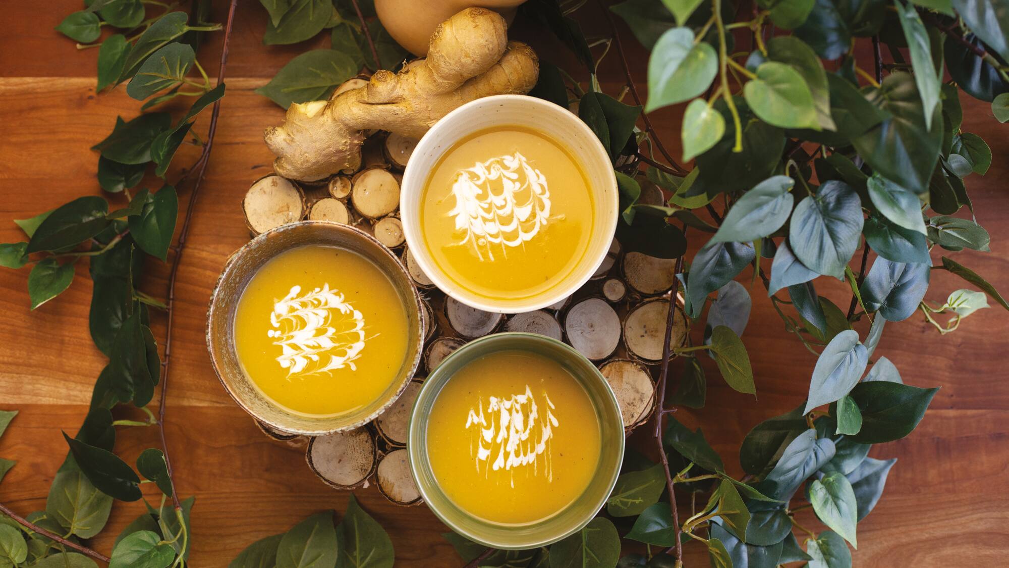 Potage de courge grill&eacute;e au four