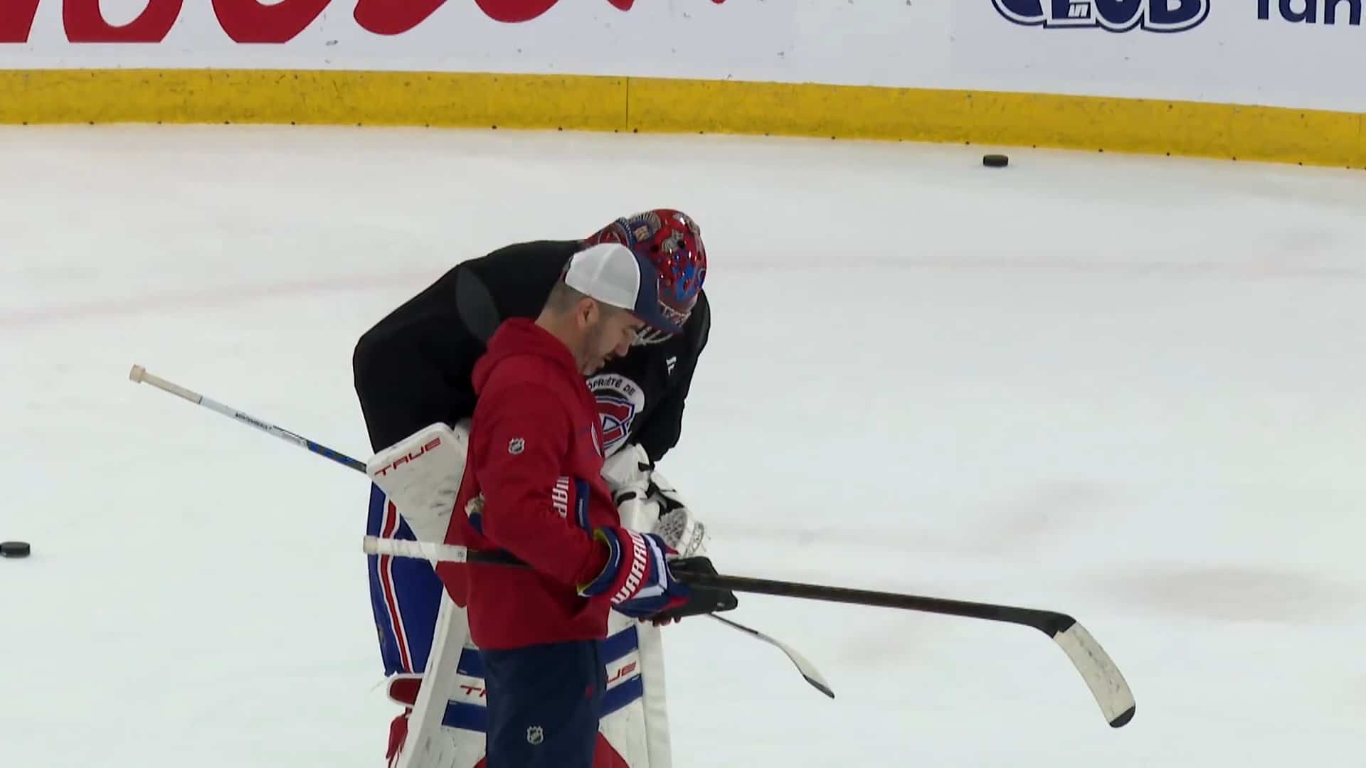 Samuel Montembeault et Marco Marciano dans le laboratoire à Brossard