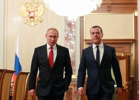 Vladimir Putin and Russian Prime Minister Dmitry Medvedev.