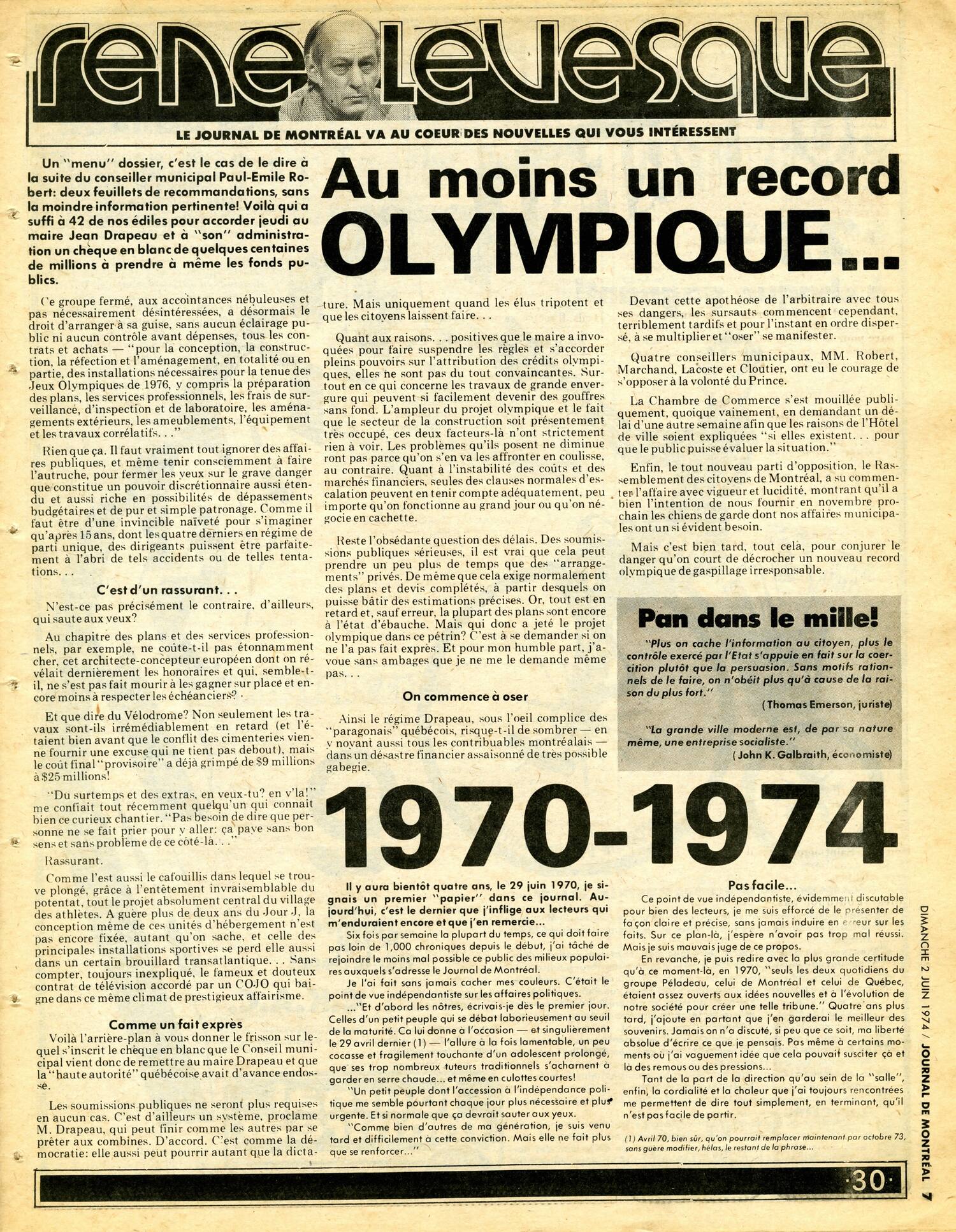 Rene Levesque Rapper Lévesque chroniqueur... et politicien | JDQ