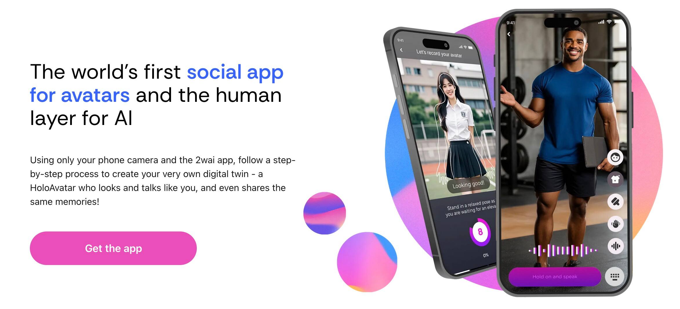 On peut déjà créer un jumeau numérique de soi à l'aide de son téléphone et de l'application 2wai; la première application sociale dédiées aux avatars de personnes réelles. ------