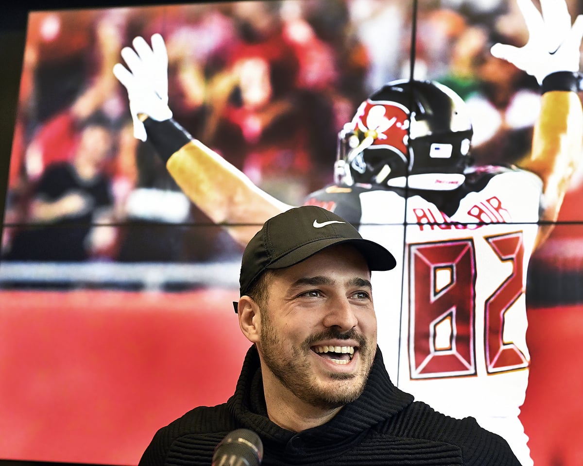 Antony Auclair, au moment d'annoncer sa retraite de la NFL.