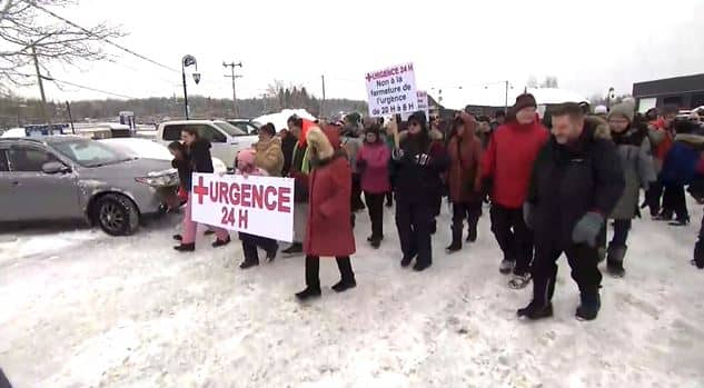 Hôpital de RivièreRouge manifestation contre la fermeture partielle