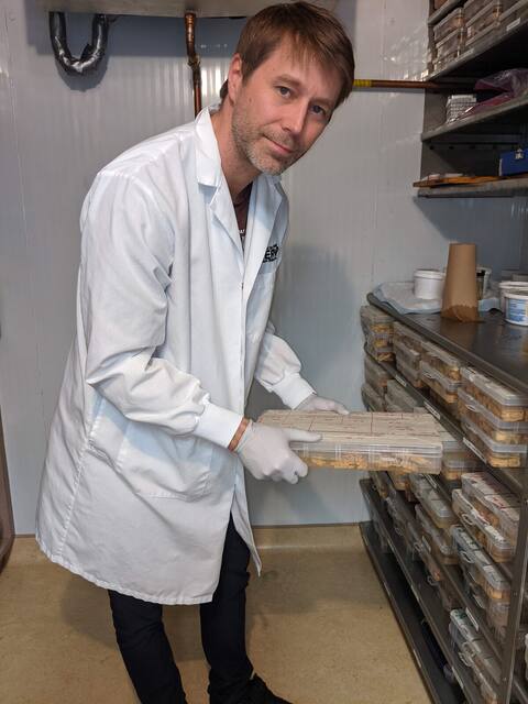 Dr. Martin Parent opened the doors of a cold room where brain parts are stored.