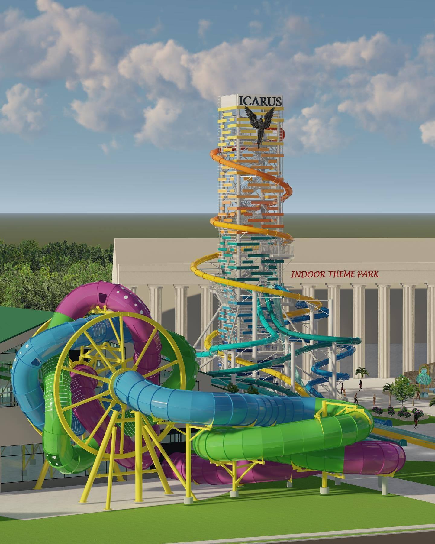 EN IMAGES Le plus haut toboggan aquatique est présentement en construction TVA Nouvelles