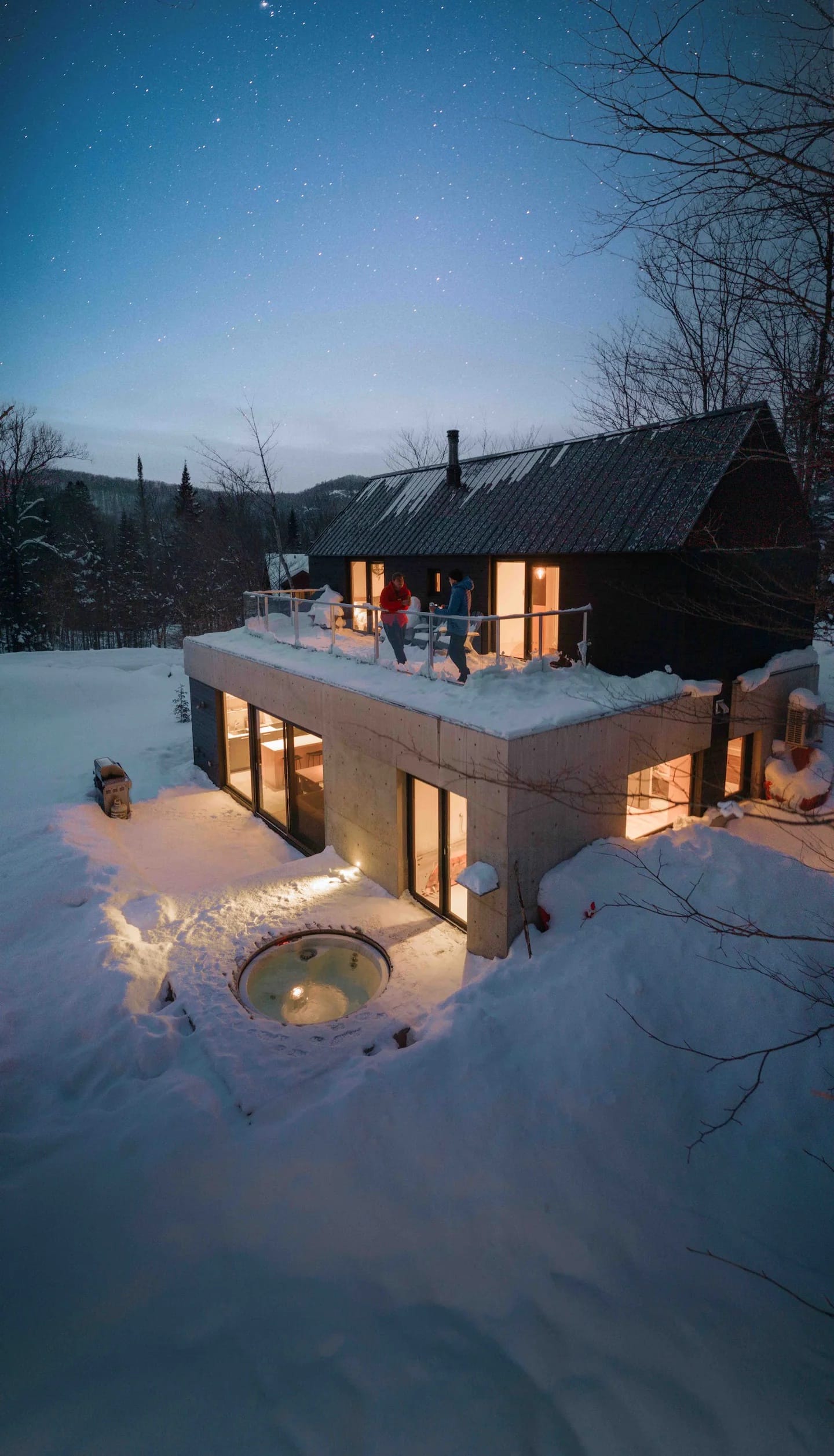 Un chalet scandinave avec jacuzzi à louer