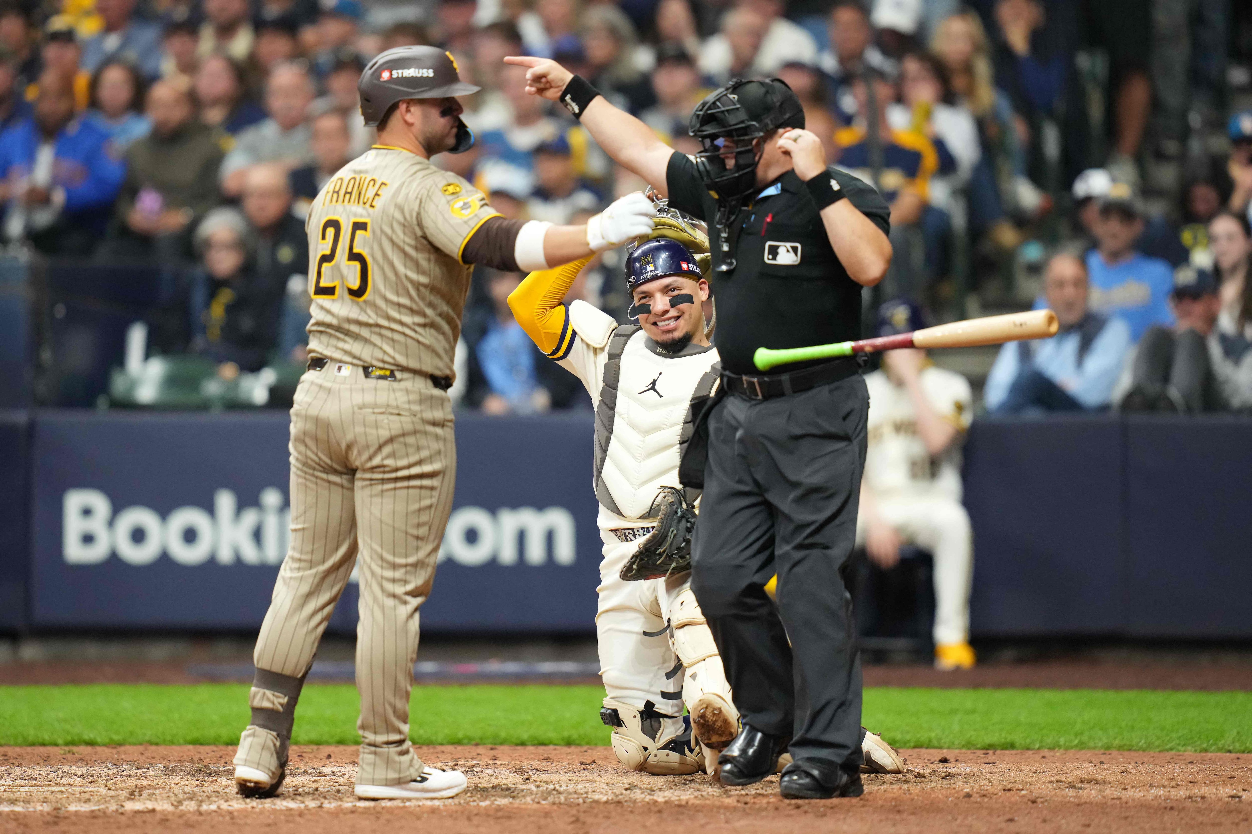 Ty France hit that struck roof cable ruled out in Padres-Brewers game