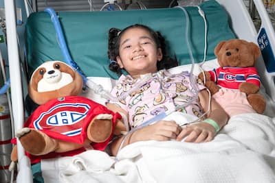 Zoey Emmanuelle Bathan, paciente do CHU Sainte-Justine.