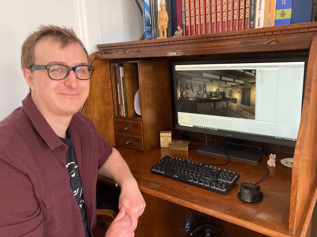 Un jeu vid&eacute;o dans un d&eacute;cor qu&eacute;b&eacute;cois du 19e si&egrave;cle