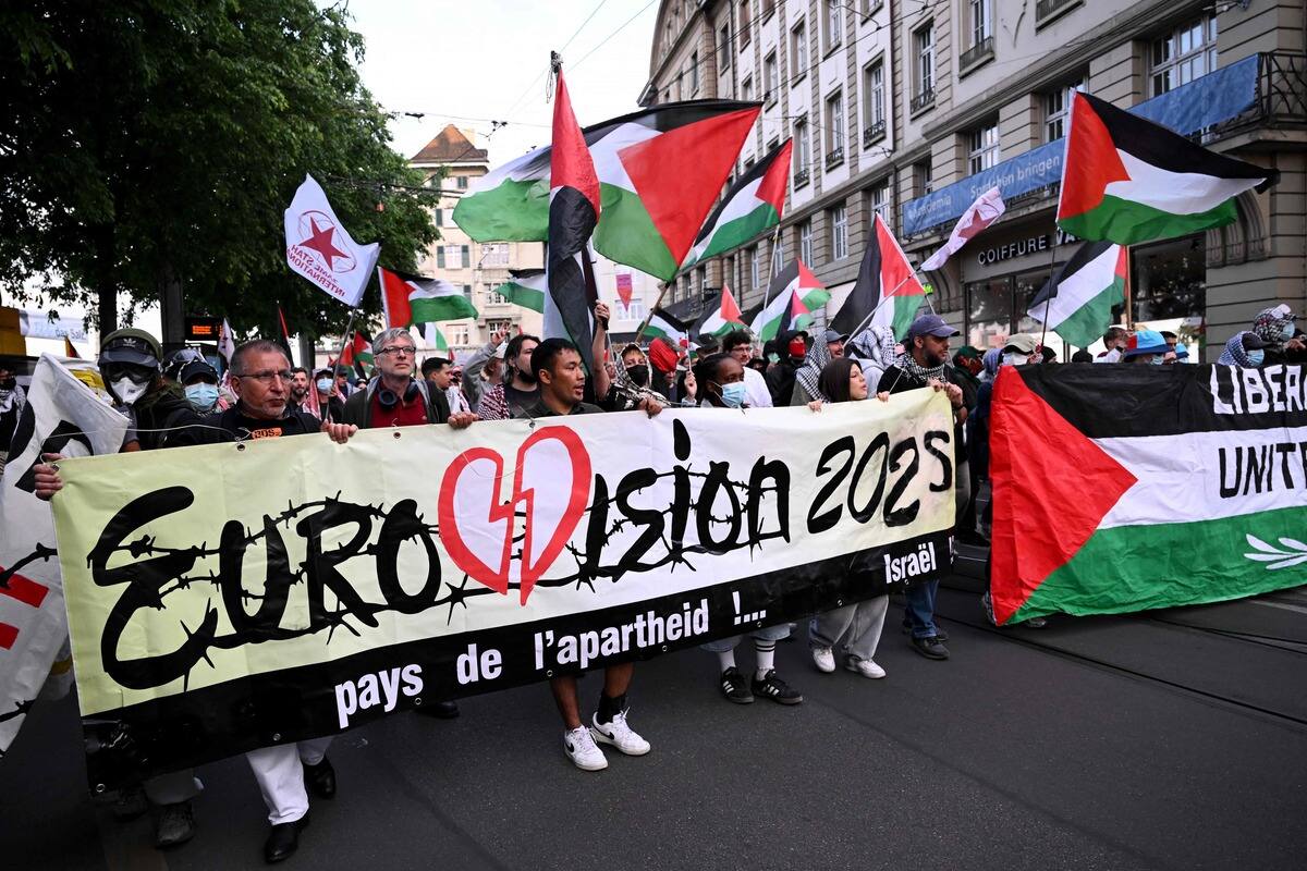 Eurovisión: En resumen, colgando entre los agentes de policía y los manifestantes propalestinianos
