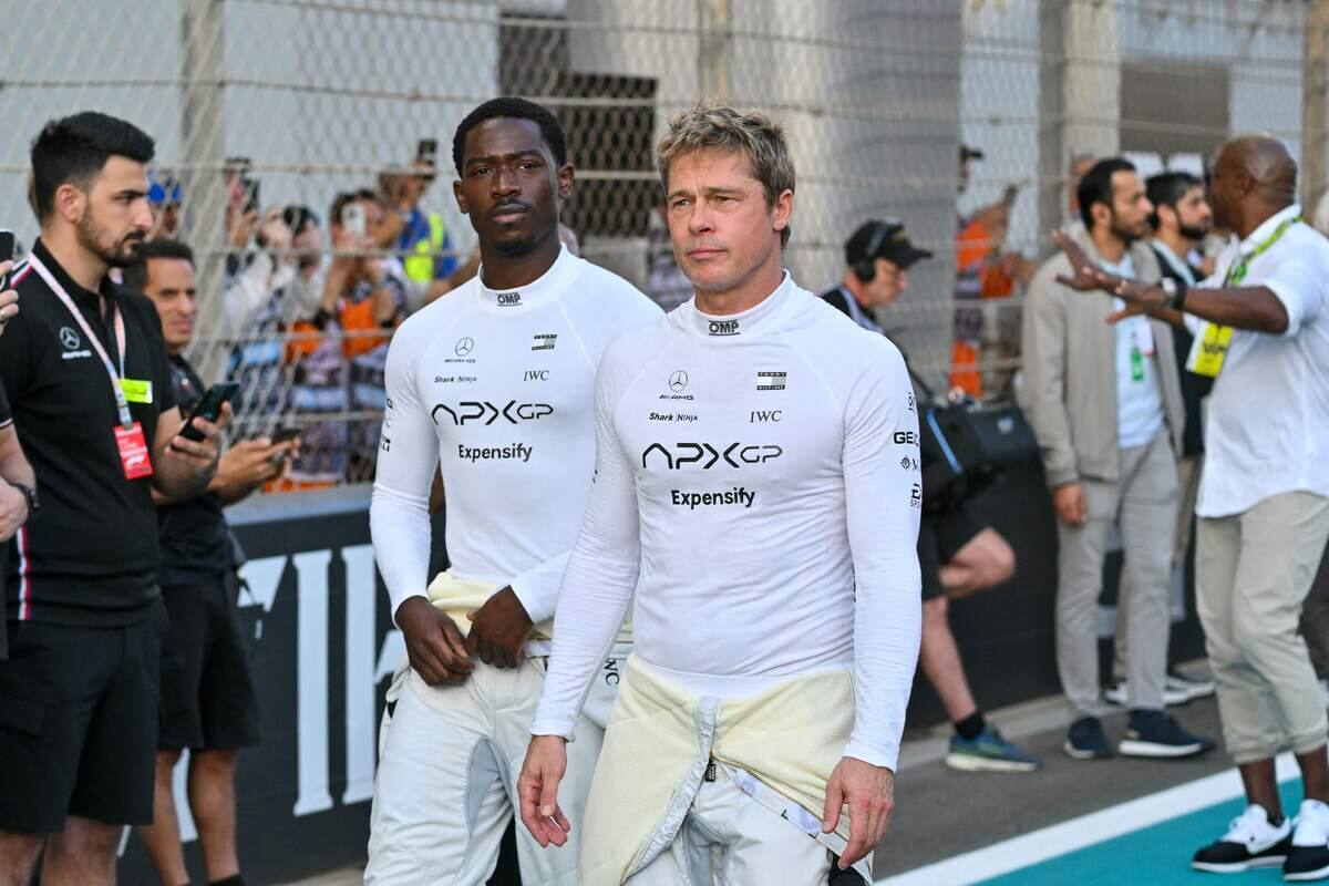[EN PHOTOS]  Brad Pitt causa sensación en el Gran Premio de Abu Dabi mientras filma la película “F1”