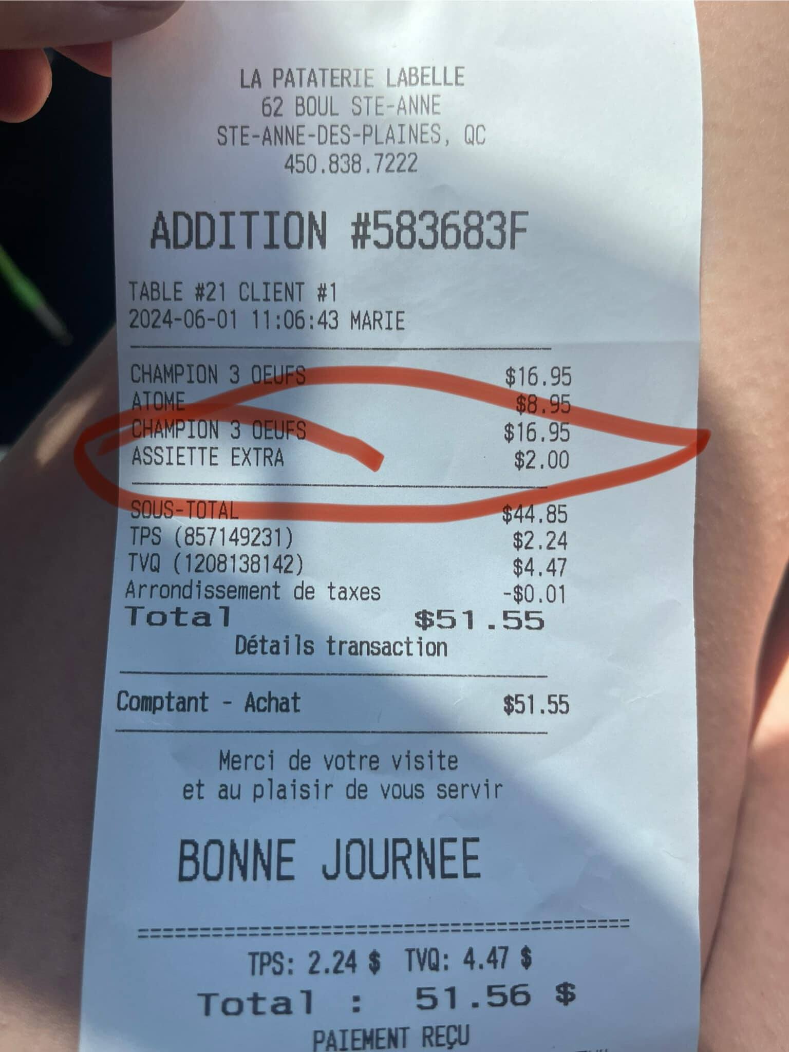 Restaurant &agrave; d&eacute;jeuner: 2$ d&rsquo;extra pour une assiette vide
