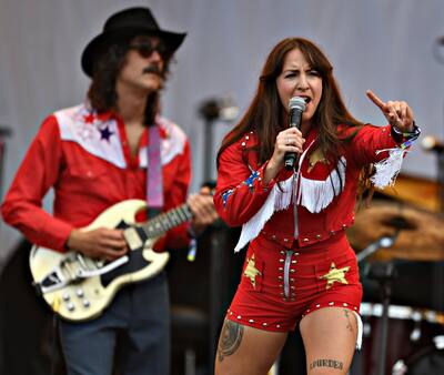 Alexandra Stréliski en las llanuras de Abraham el 8 de julio de 2024.