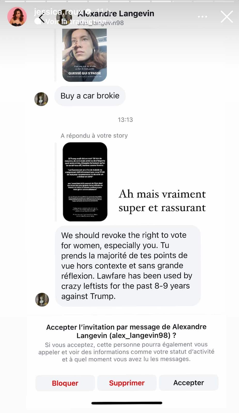 Jessica Roux Author Jessica Roux expose publiquement un «troll» qui tient des propos ...