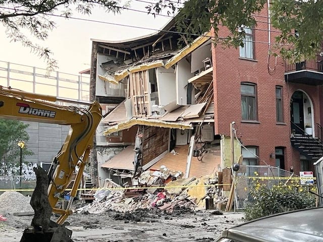 The building that collapsed in the Saint-Henri district of Montreal on Monday afternoon.