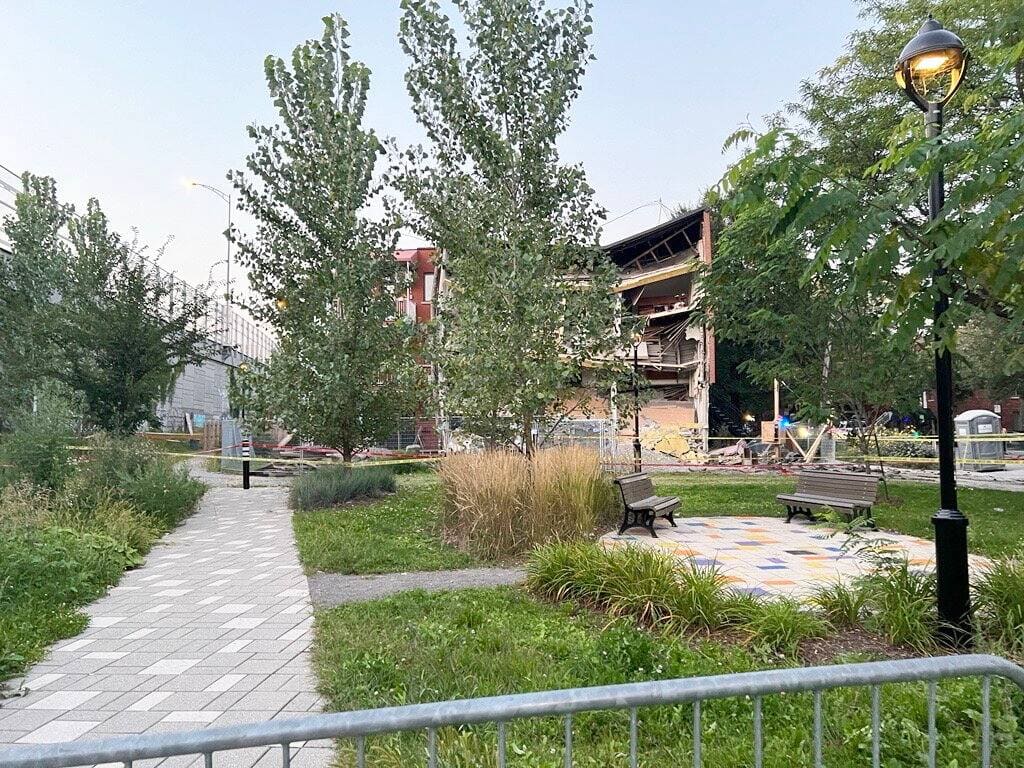 The building that collapsed in the Saint-Henri district of Montreal on Monday afternoon.