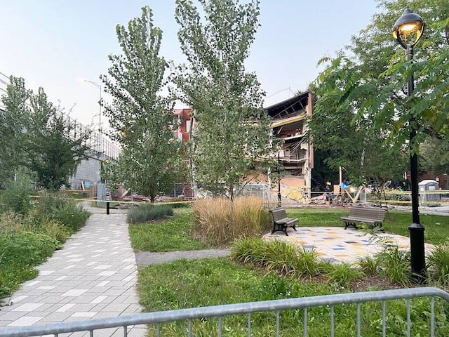The building that collapsed in the Saint-Henri district of Montreal on Monday afternoon.
