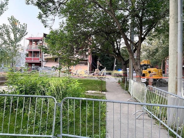 The building that collapsed in the Saint-Henri district of Montreal on Monday afternoon.