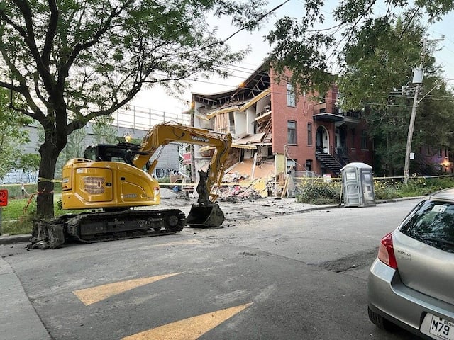 The building that collapsed in the Saint-Henri district of Montreal on Monday afternoon.