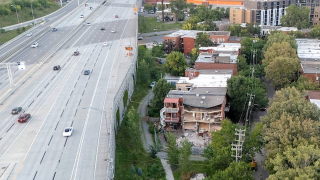 The building that collapsed in the Saint-Henri district of Montreal on Monday afternoon.