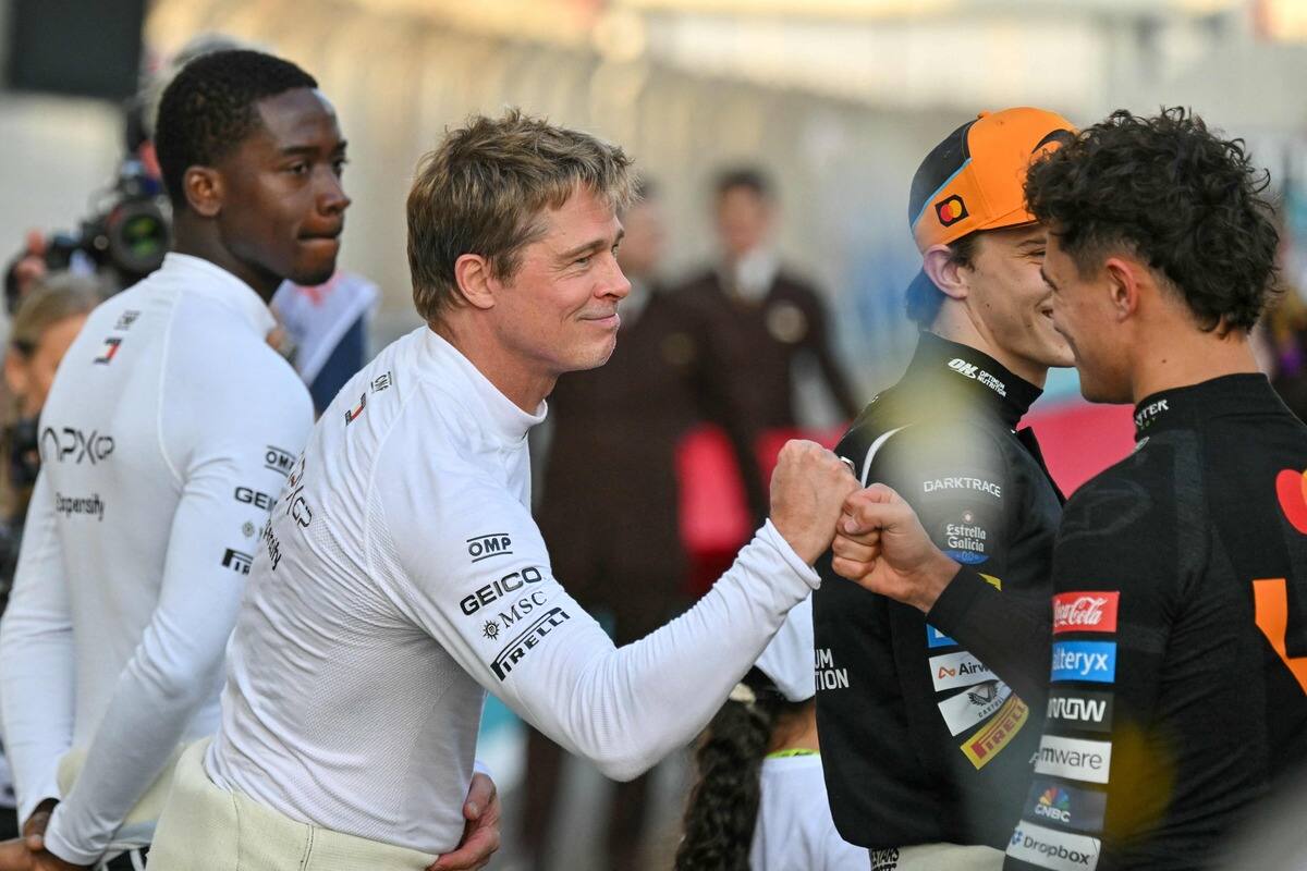 [EN PHOTOS]  Brad Pitt causa sensación en el Gran Premio de Abu Dabi mientras filma la película “F1”