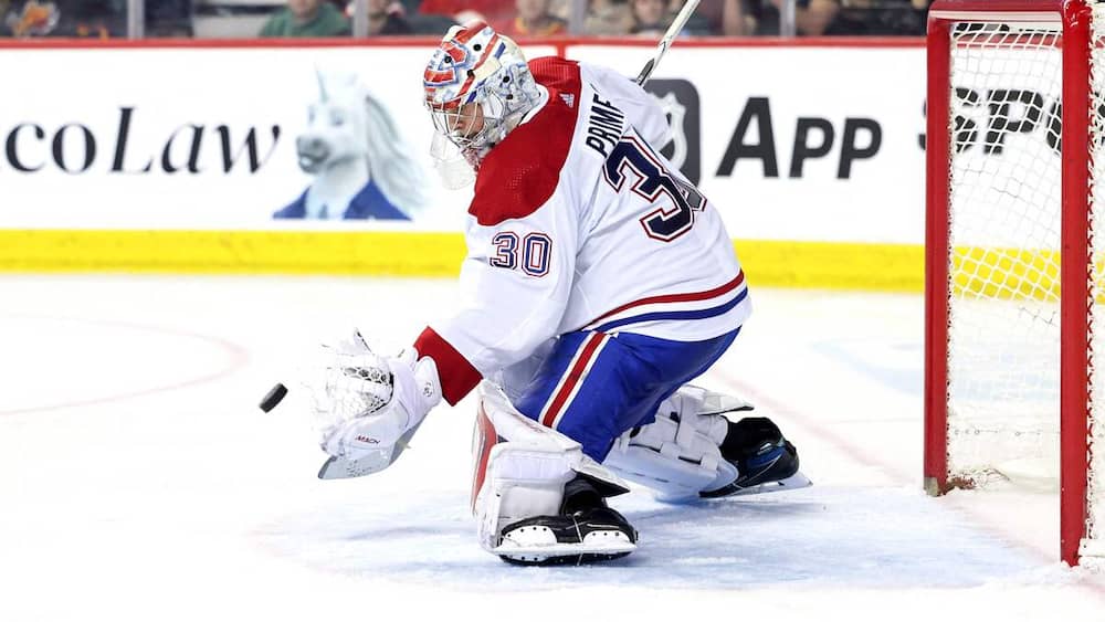 Une petite frousse pour Cayden Primeau à l’entraînement