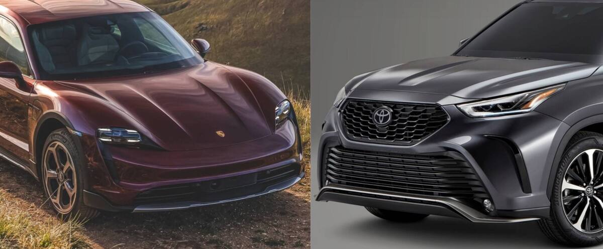 Les Porsche Taycan Cross Turismo et Toyota Highlander mis à l'essai