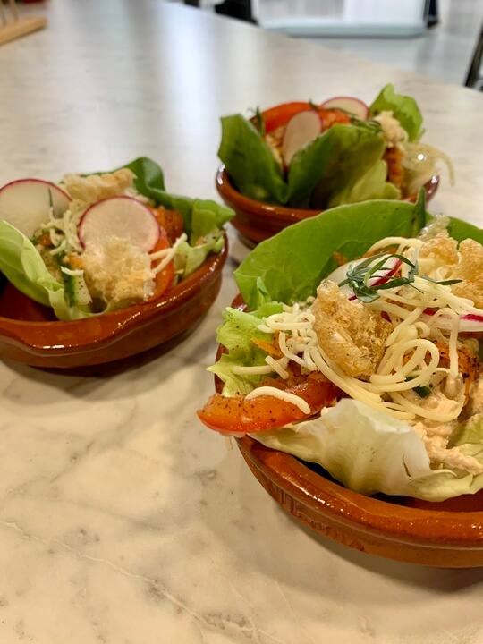 Tacos de dindon en feuilles de Boston