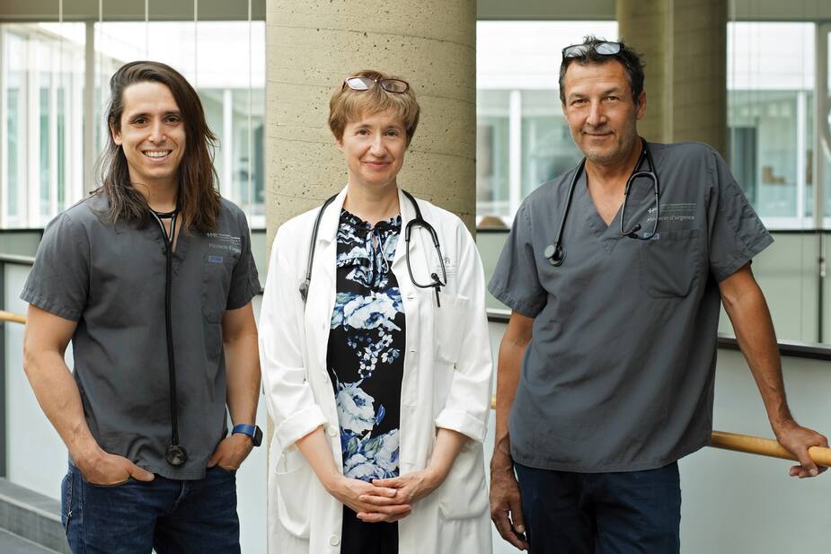 Les Drs Massimiliano Iseppon, Nathalie Zan et Éric Gagnon.