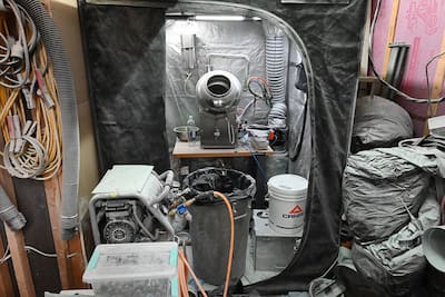 Parte del material encontrado en el laboratorio clandestino de Drummondville en el verano de 2024