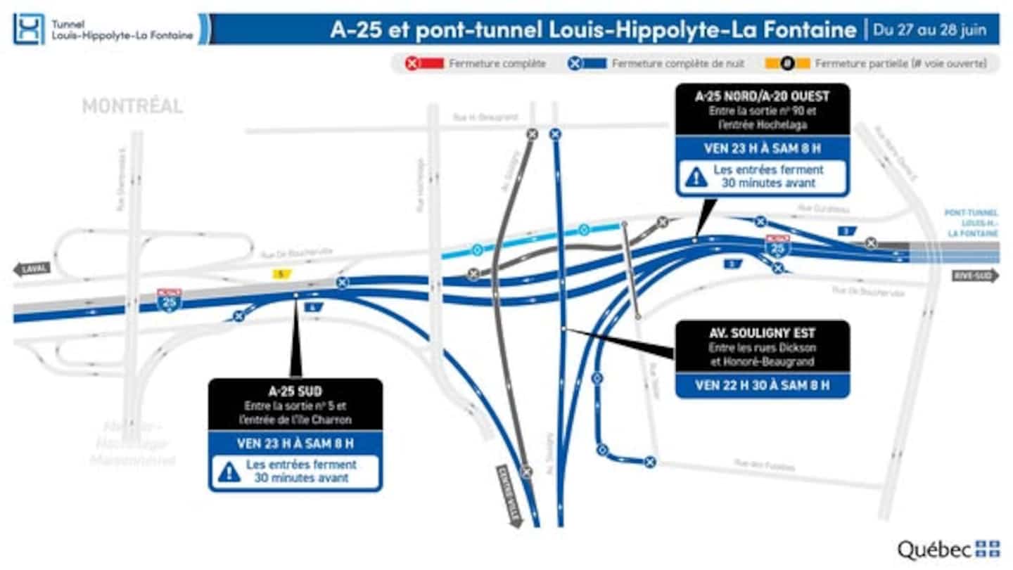Le tunnel La Fontaine fermé durant la nuit de vendredi à samedi